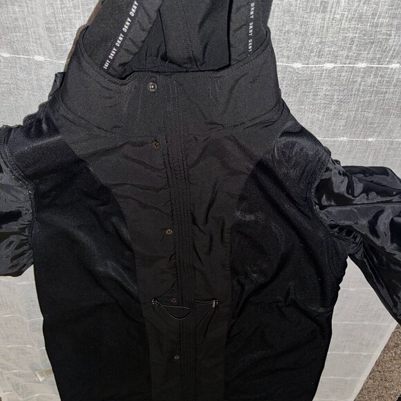 DKNY Women's Hooded Zip-Front Long Anorak Coat 1XL Front Button Close Pockets - Picture 8 of 9